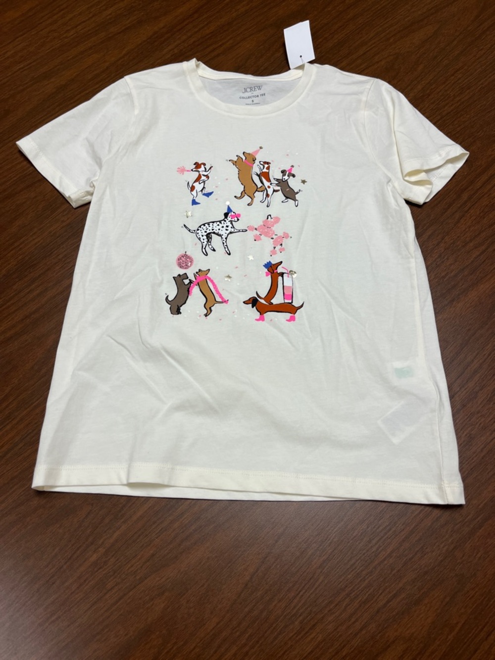 J. Crew Party dogs graphic tee, size small, new with tags